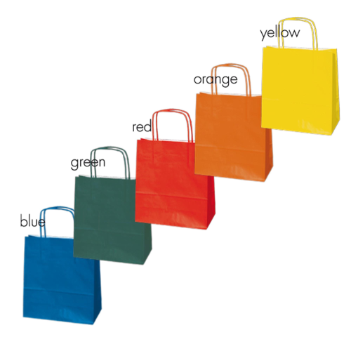 Blister 25 shopper carta kraft 22X10X29cm twisted col.ass. aut/inv Mainetti Bags